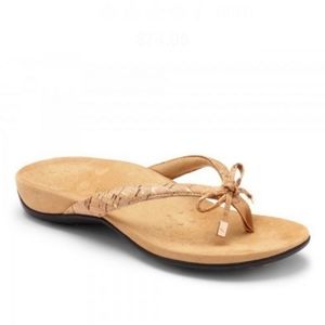 Vionic Bella Thongs With Cork Orthaheel Sandal Size 7